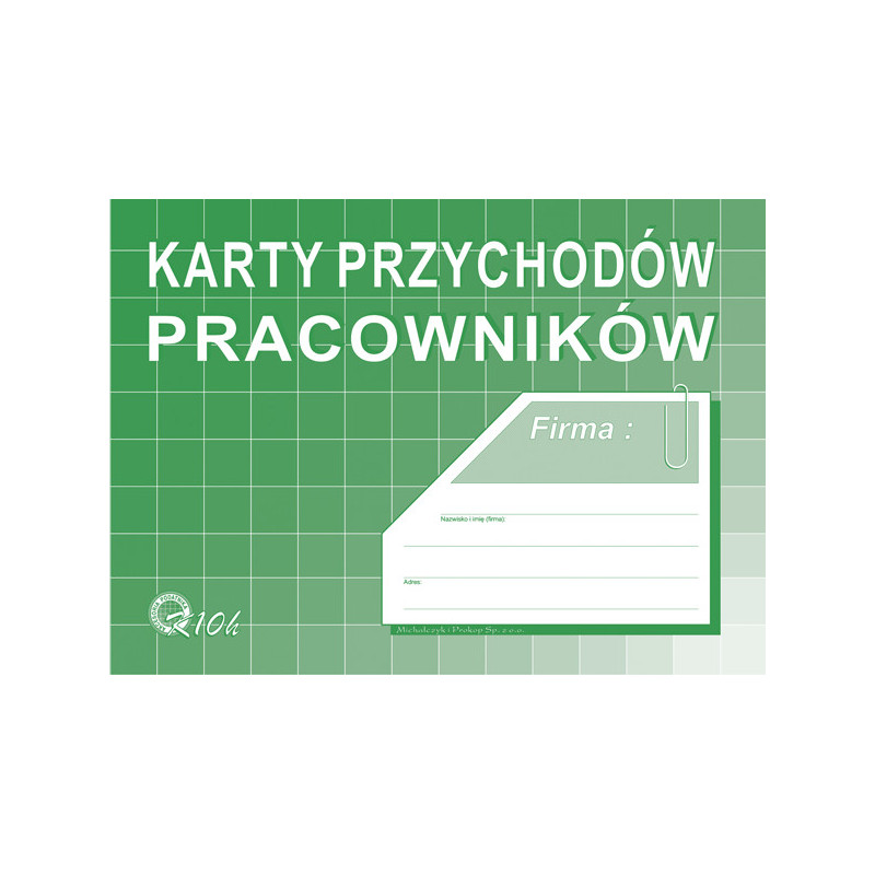 Karta przychodów pracowników A5 K10h M&P