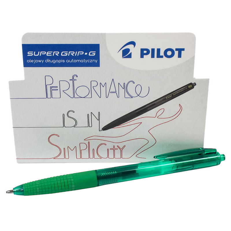 Długopis automatyczny olejowy Pilot Super Grip G zielony