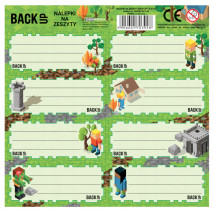 Naklejki na zeszyt Pixel Game Minekraft Backup
