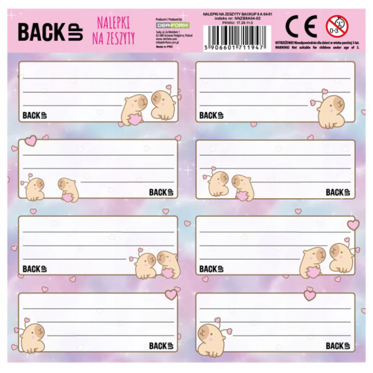 Naklejki na zeszyt Kapibara Backup