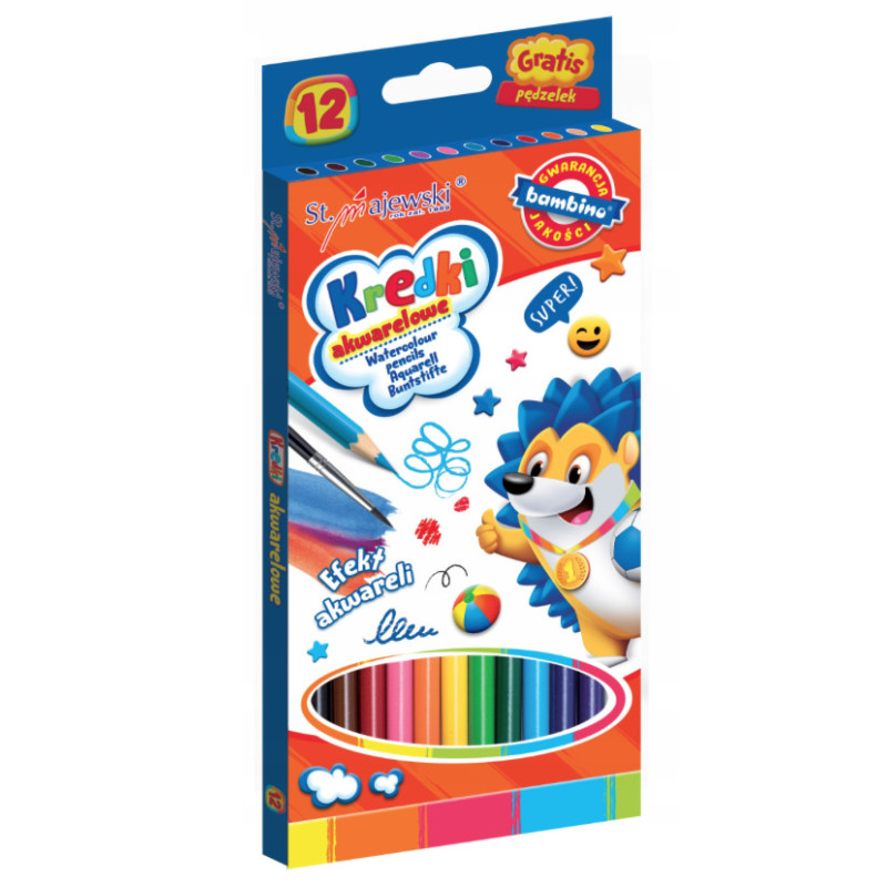 Kredki akwarelowe Bambino 12 kolorów