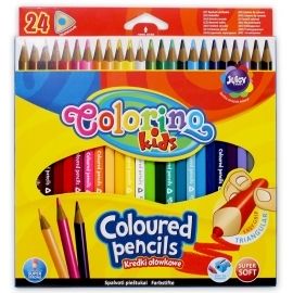 Kredki ołówkowe trójkątne 24 kolory Colorino Kids