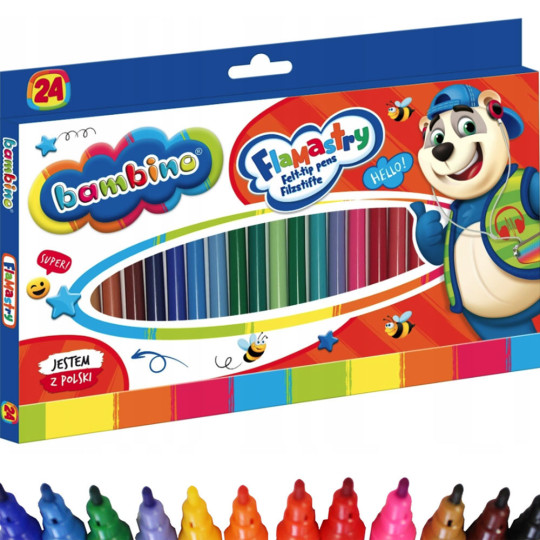Flamastry szkole pisaki Bambino 24 kolory