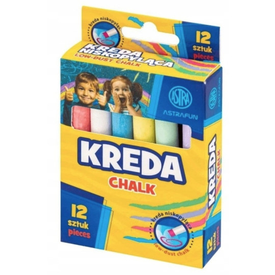 Kreda Tablicowa niepyląca Astra Fun 12 szt