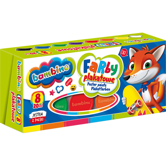 Farby plakatowe Bambino 8 kolorów 20ml