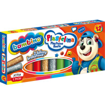 Plastelina bambino 12 kolorów 2 kolory brokatowe