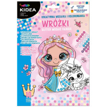 Kreatywna mozaika + kolorowanka A5 10 arkuszy dla dziewczynki Kidea