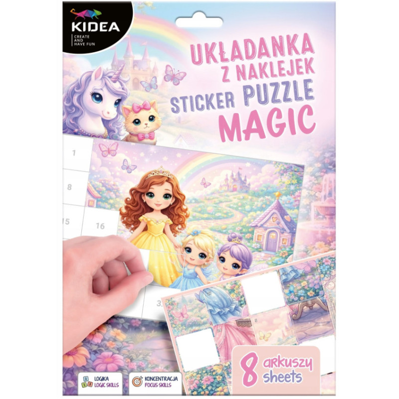 UKŁADANKA Z NAKLEJEK MAGIC Kidea