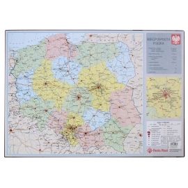 Podkład na biurko mapa administracyjna Polski z kieszonką