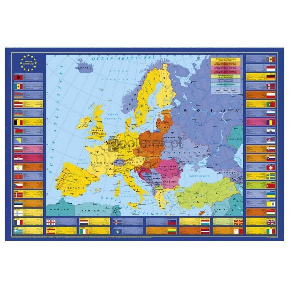Podkład na biurko mapa Europy Unia Europejska