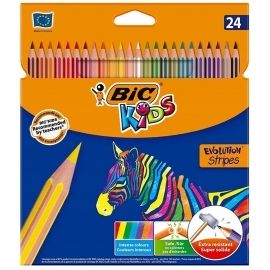 Kredki Ołówkowe BIC Evolution Stripes 24 kolory