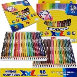 Kredki ołówkowe Astra XXL gruby grafit 4 mm 48 kolorów