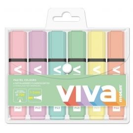 Zakreślacze pastelowe 6 kolorów Viva Pastel