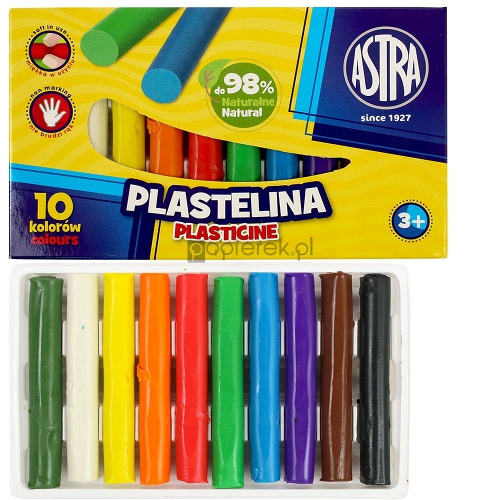 Plastelina szkolna Astra okrągła 10 kolorów