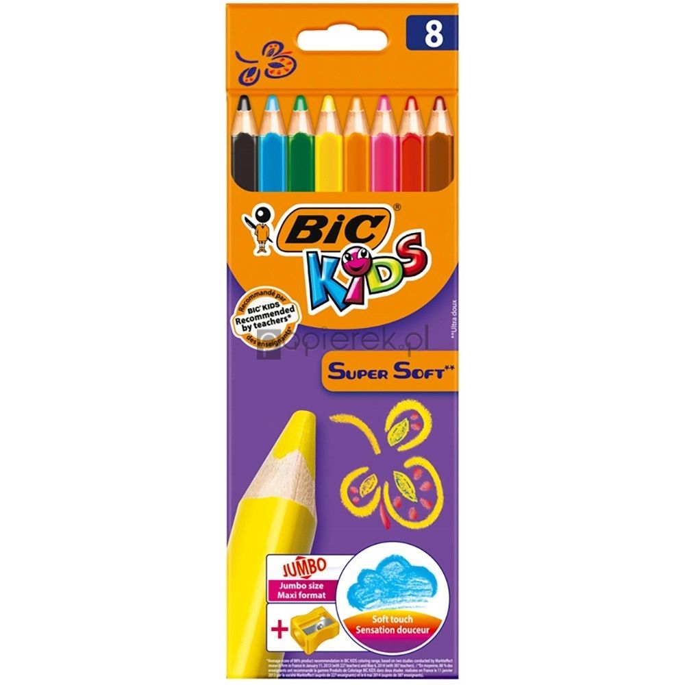 Kredki ołówkowe BIC super soft 8 kolorów 