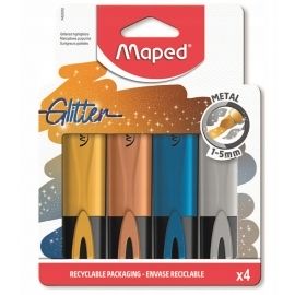 Zakreślacze Metalic-Brokat 4 kolory Maped