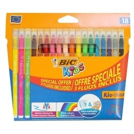 Flamastry BIC Kids 15 + 3 fluo