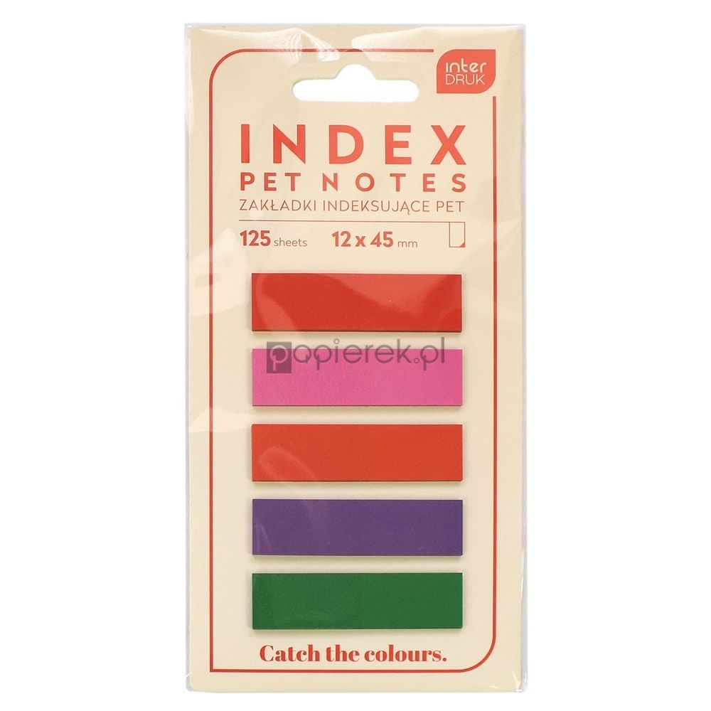 Zakładki indeksujące kolorowe Interdruk 12x45mm