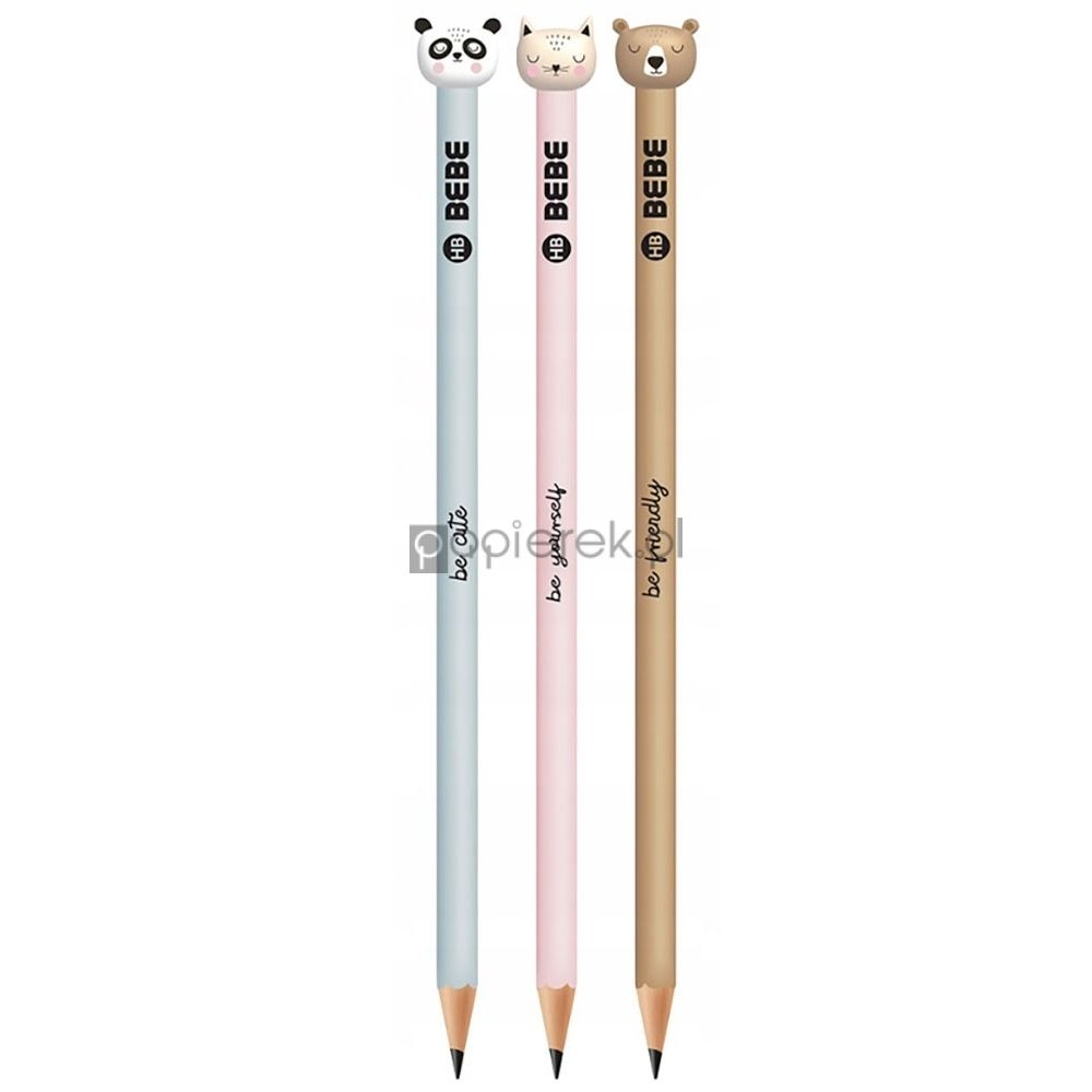 Ołówek szkolny z figurką ze zwierzakami HB