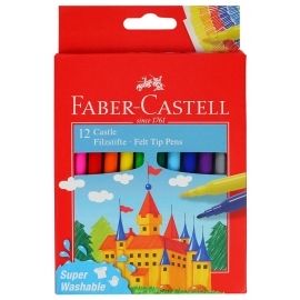 Flamastry zamek Faber Castell 12 kolorów