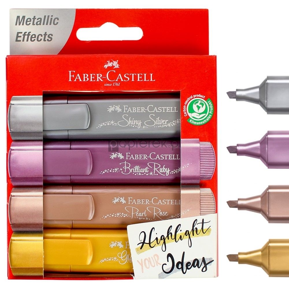 Zakreślacze metaliczne Faber-Castell 4 kolory