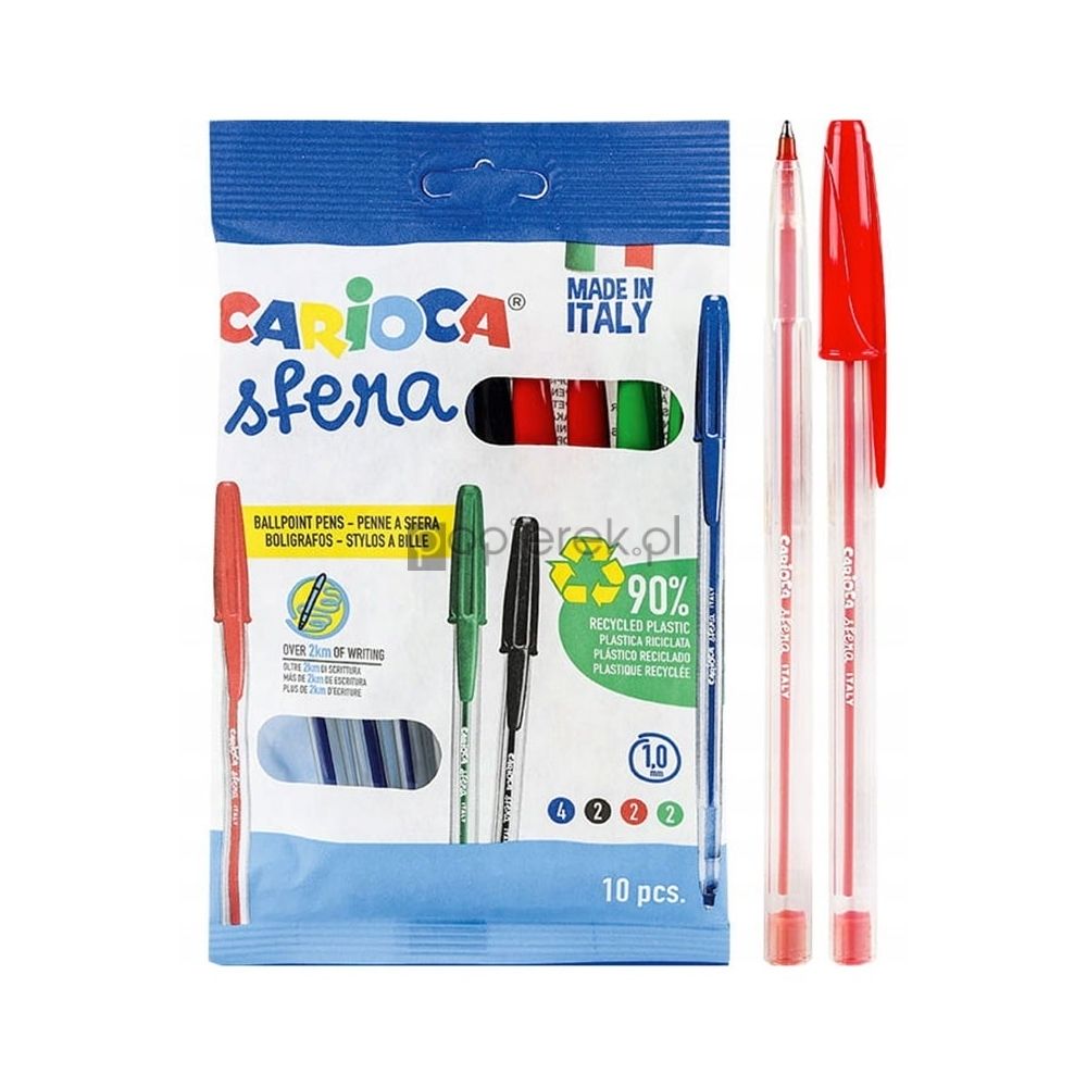 Długopis tradycyjny Carioca Sfena mix 10 szt.
