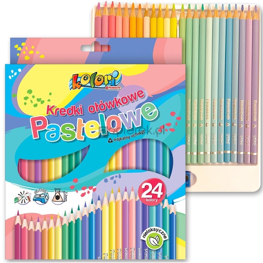 Kredki ołówkowe pastelowe 24 kolory Kolori
