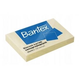 Bloczek kartek samoprzylepnych Bantex 50x75mm żółty