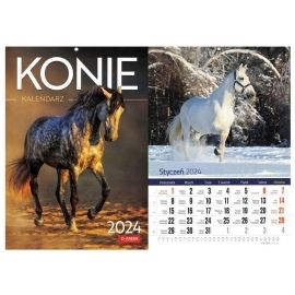 Kalendarz ścienny A4 2024 Konie