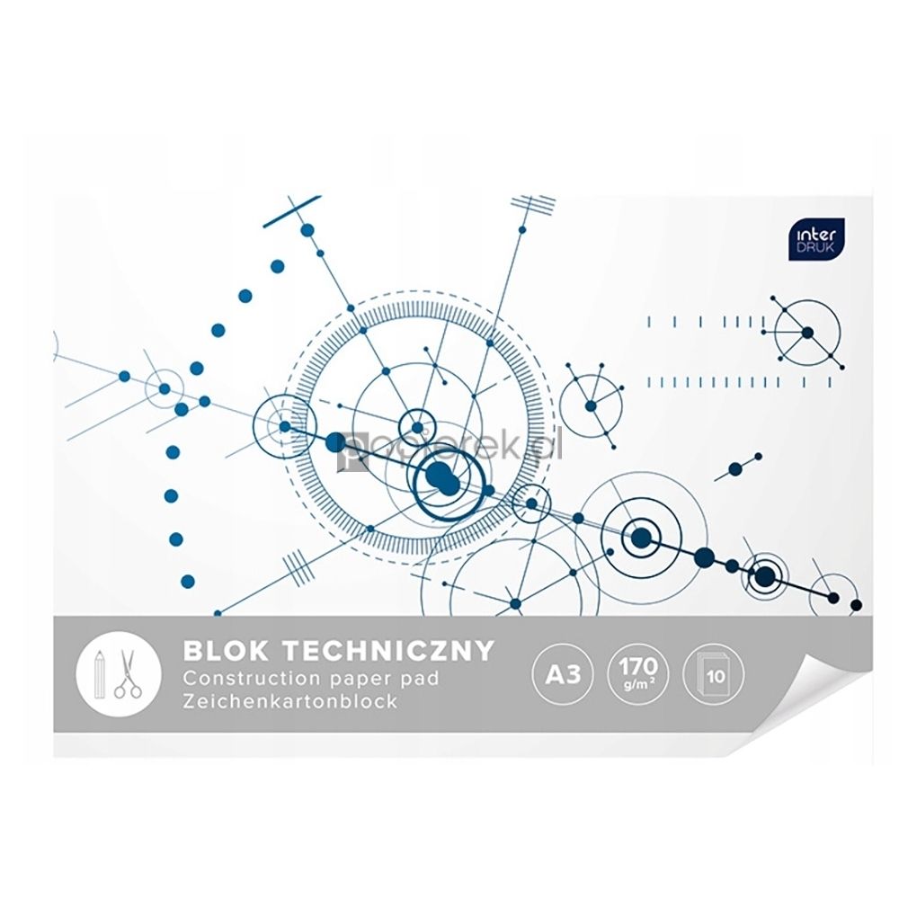Blok techniczny biały A3 10 Kartek 170g/m2