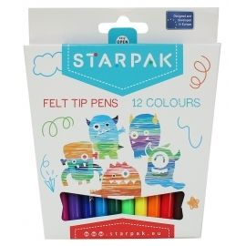 Flamastry pisaki 12 kolorów Starpak Monster