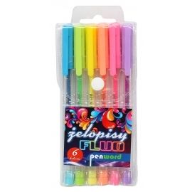 Długopisy żelowe FLUO 6 kolorów Penword