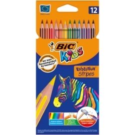 Kredki ołówkowe BIC KIDS Evolution Stripes 12 kolorów