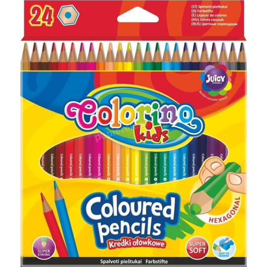 KREDKI OŁÓWKOWE 24 KOLORY COLORINO