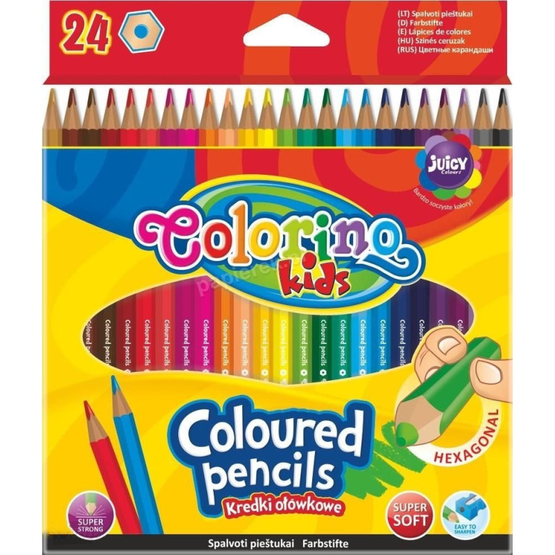 KREDKI OŁÓWKOWE 24 KOLORY COLORINO
