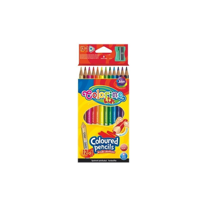 Colorino Kids Kredki ołówkowe trójkątne 12 kol + 1