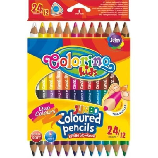 Kredki dwustronne grube COLORINO 12/24 Jumbo