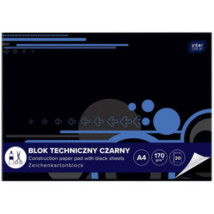 Blok techniczny czarny A4 10 kartek Interdruk