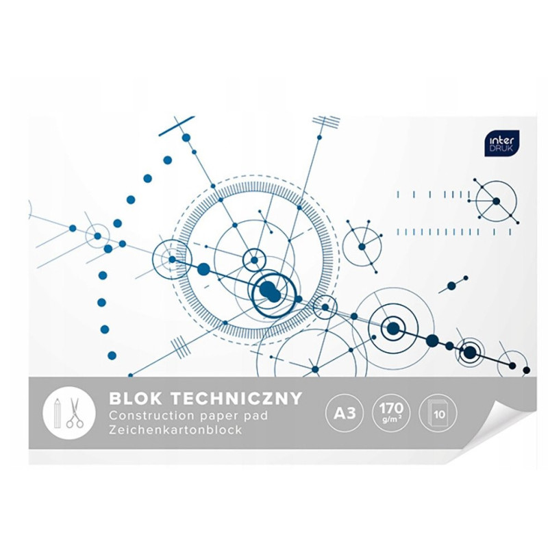 Blok techniczny biały A3 10 Kartek 170g/m2
