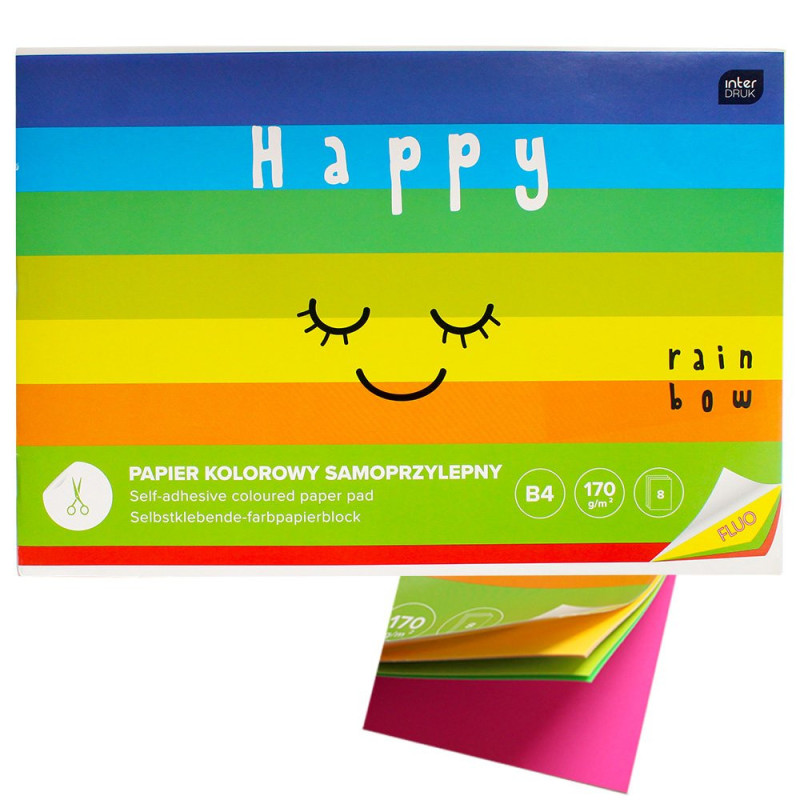 Papier kolorowy samoprzylepny B4/8k Fluo Interdruk