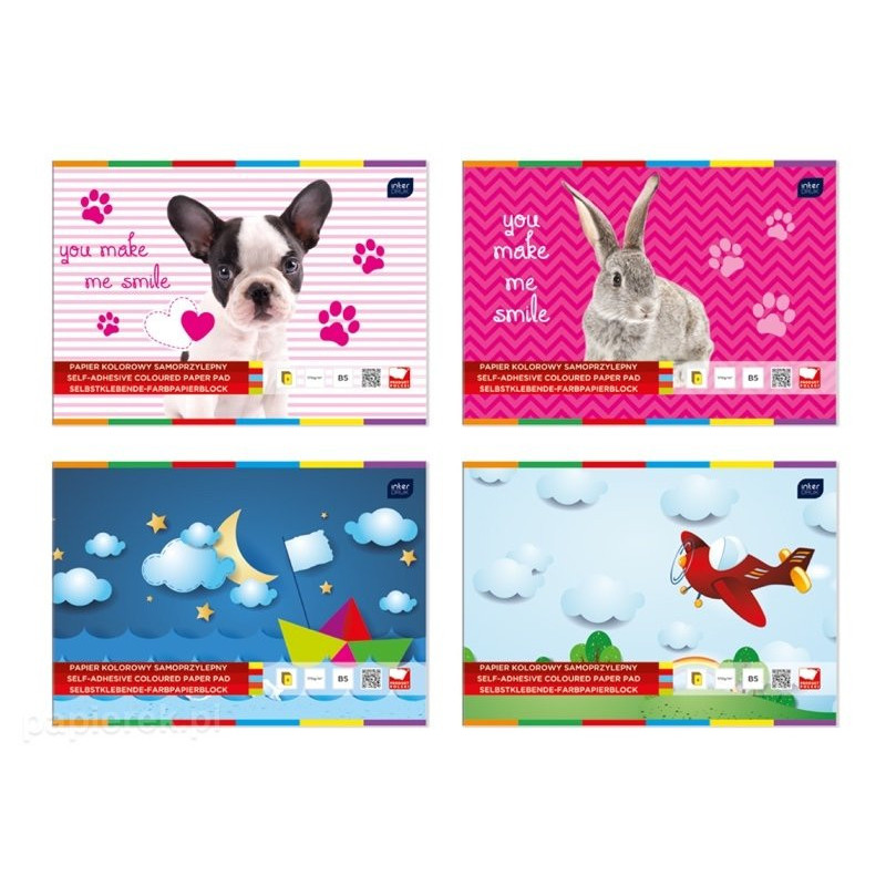 Papier kolorowy samoprzylepny B5 8 INTERDRUK
