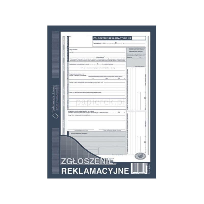 ZGŁOSZENIE REKLAMACYJNE A4 MICHALCZYK
