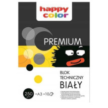 Blok techniczny biały A3/250g Premium Happy Color