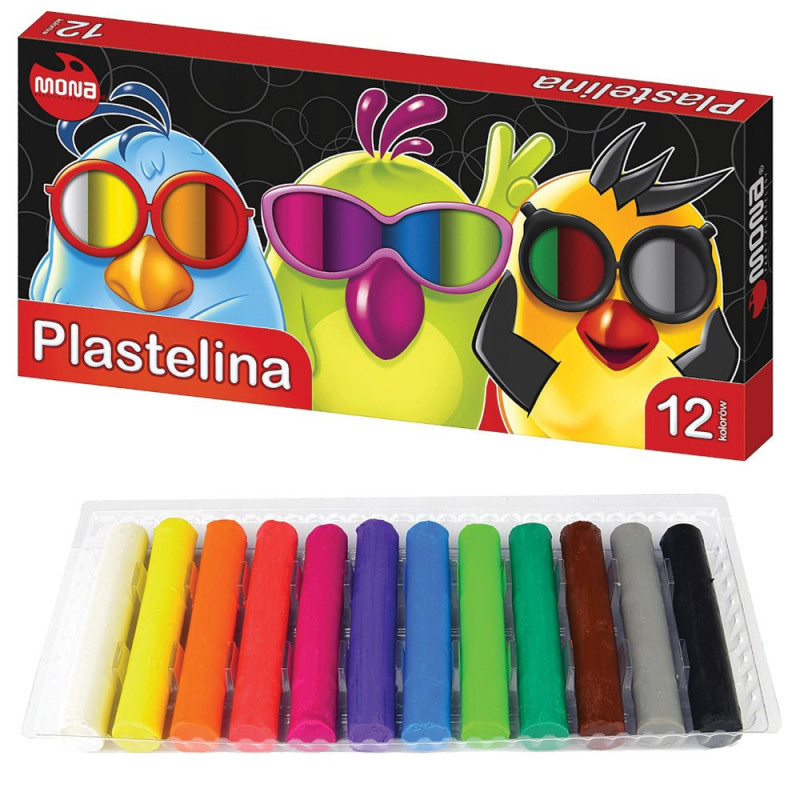 Plastelina 12 żywych kolorów MONA