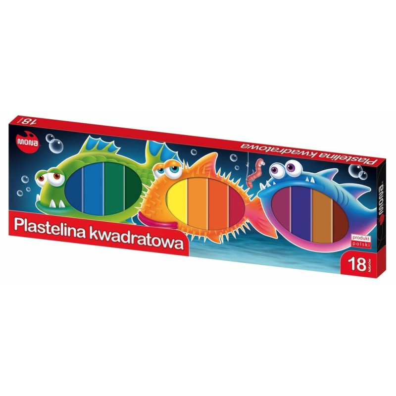 Plastelina kwadratowa MONA 18 kolorów