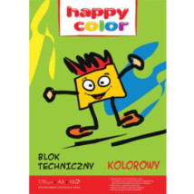 Blok techniczny kolorowy A3 Happy Color 170g 10 ark.
