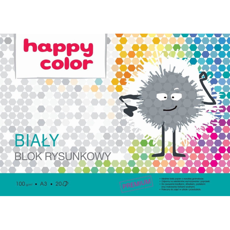 Blok rysunkowy biały A3 Happy Color 20k