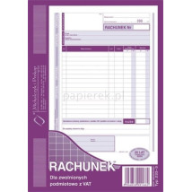 Druk rachunek dla zwolnionych z VAT A5 Typ: 233-3