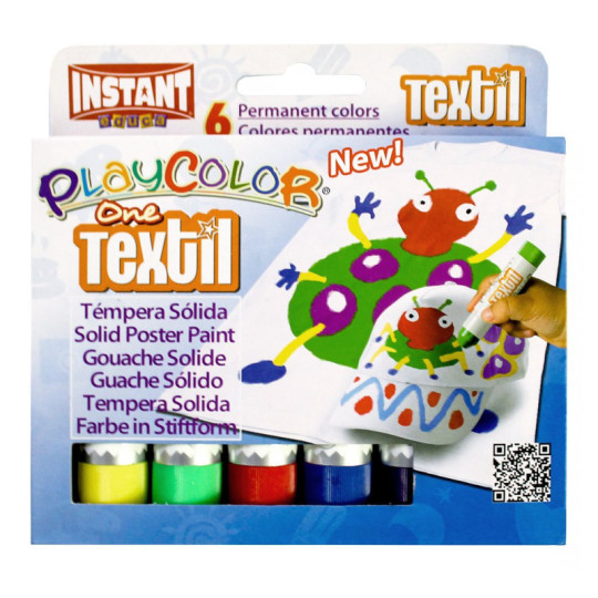 Farba tempera do tkanin 6 kolorów w sztyfcie
