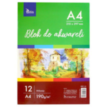Blok do akwareli A4 190g 12 arkuszy Tetis